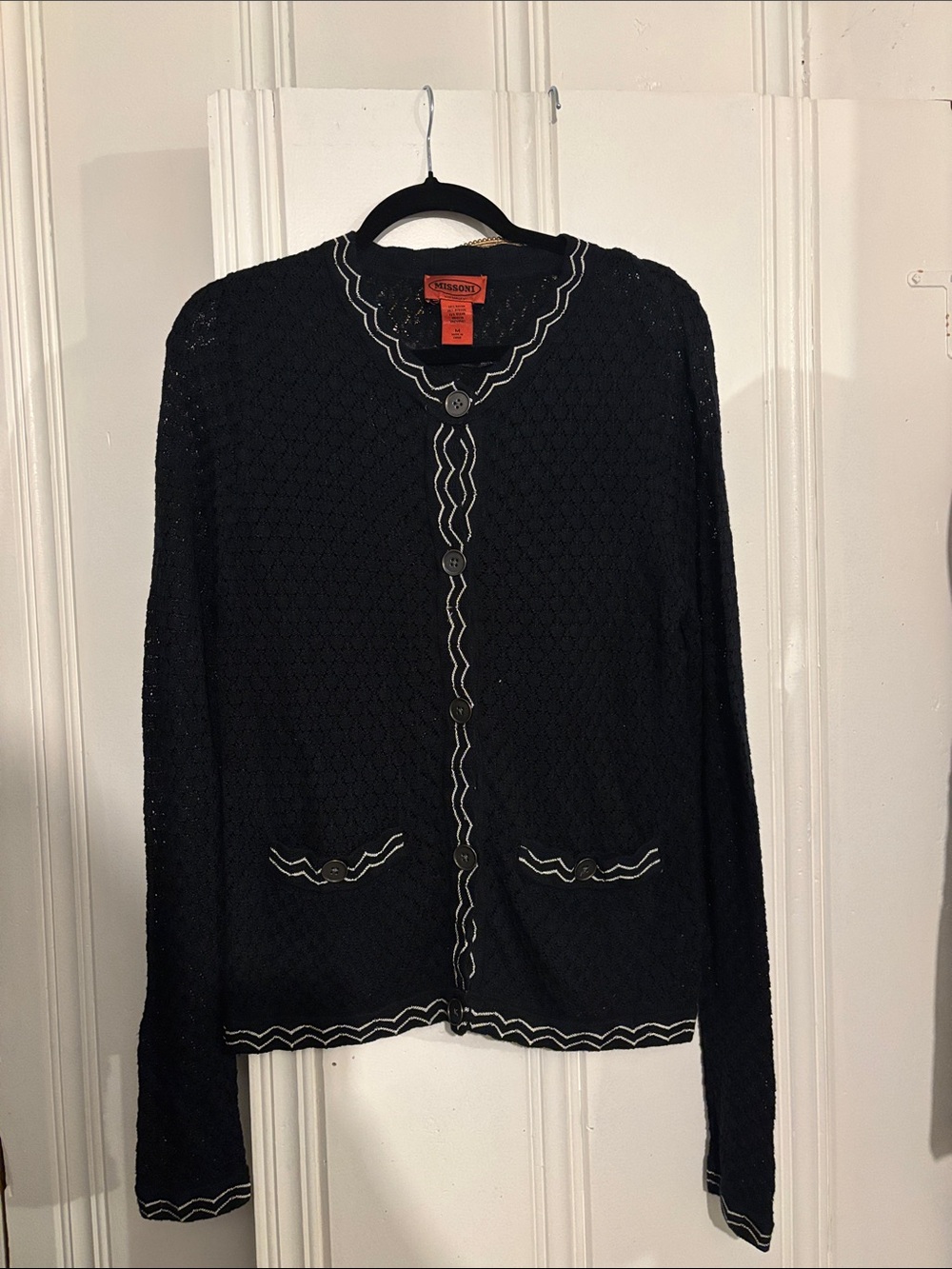 Missoni for Target Black Cardigan with Contrast Trim